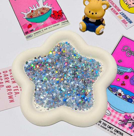 N28.Grey Rainbow glitter