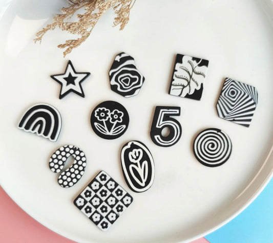 D23.White-black acrylic diy with hole